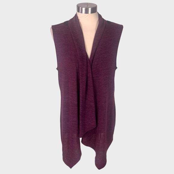Style & Co. Open Front Sleeveless Cardigan Autumn Affair Medium Dried Plum - Picture 1 of 8